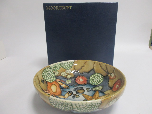 A contemporary Moorcroft pottery limited edition bowl, in the 'Rockpool' pattern, signed by the - Image 2 of 4