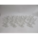 A set of eleven 20th Century Edinburgh Crystal wine glasses, with star cut bases, diameter 8cm,