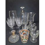Nineteenth Century and Edwardian Glassware and Silver Collared Decanter, Nineteenth century glass