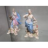 Two 19th Century Meissen German figural porcelain groups from the 'Senses' series, the first