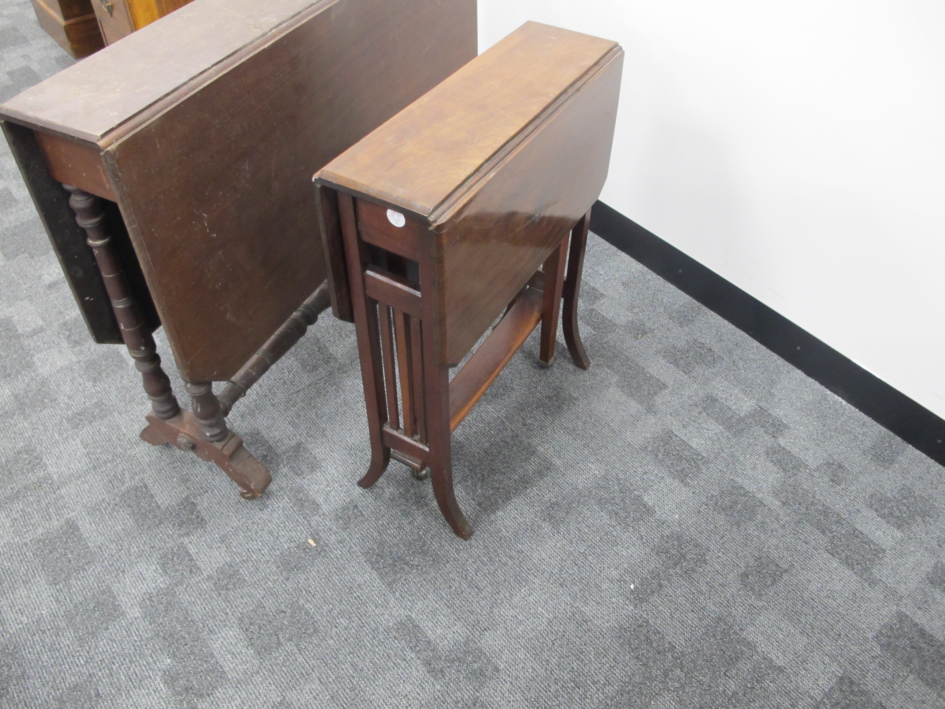 Two late 19th Century mahogany Sutherland tables, the smallest 51cm x 18cm x 66cm, open 66cm, the - Image 2 of 2