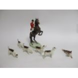 A Beswick pottery hunting group, to include huntsman on horseback, no 868, height 24cm, hounds and