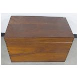 A camphor wood trunk, with revealed dovetail construction, 86.5cm x 50cm x 53cm