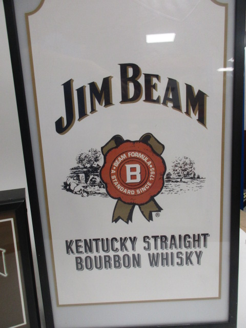 Two Jim Beam Kentucky Straight Bourbon Whisky illuminated signs, the largest 67.5cm x 38cm x 11cm, - Image 2 of 3