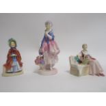 Three Royal Doulton figures, consisting of 'Little Miss Make Believe' HN1870, 'Phyllis' HN1486