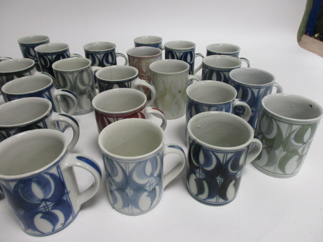 A collection of Aldermaston pottery cups, thirty two signed by Jenny Jowett and one by Alan Caiger- - Image 4 of 7