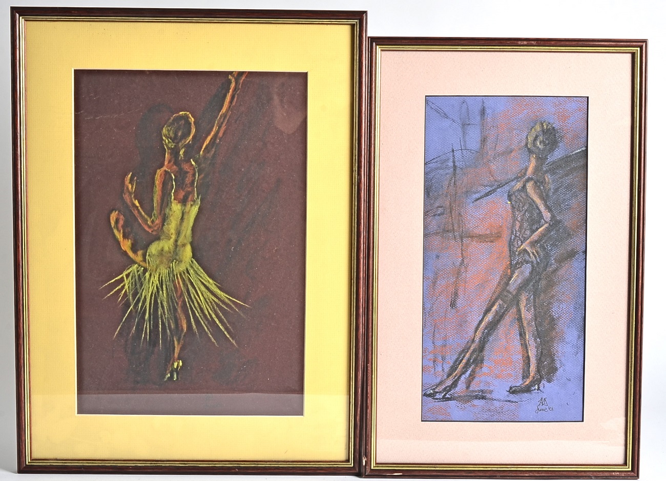 Four 21st Century pastels on paper, depicting ballerinas and dancers, monogrammed 'ND', all framed - Image 2 of 2