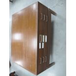 A contemporary three drawer plan chest, on separate base, 116cm x 89cm x 62cm,