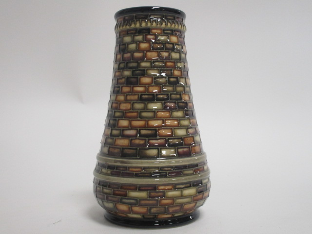 A contemporary Moorcroft pottery limited edition vase, of tapering cylindrical form, in the '