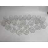 A set of twelve 20th Century Edinburgh Crystal brandy glasses, with cut star bases, height 13cm,