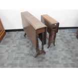 Two late 19th Century mahogany Sutherland tables, the smallest 51cm x 18cm x 66cm, open 66cm, the