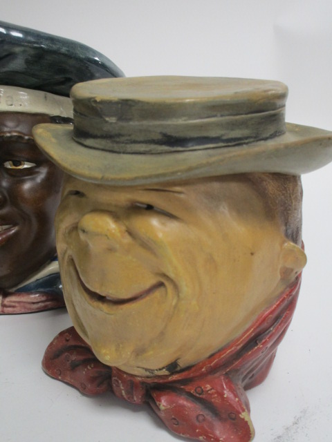 An early 20th Century Mephistopheles or Devil figural tobacco jar, height 15cm, together with four - Image 3 of 5