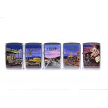 Camel's Zippo Lighter Five-Piece Puzzle Set, for Argentian market - Gas Station, Car, Tobacco