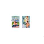 Richard Wallich hand-painted Limited Edition Zippo Lighters, two Limited Edition hand-painted 1/1