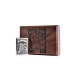 A Limited Edition Joe Camel Pool Player Sterling Silver Zippo Lighter, 28/100, dated 1997, with