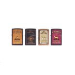 Set of Four Camel Zippo Lighters from the Exotic Blend Collection, dated 2000, comprising Crema,