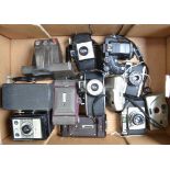 Various Cameras, including a Soho Cadet, Selfix Snapper folding cameras, box cameras, Agulux