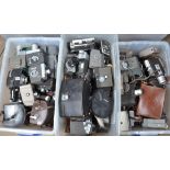 Three Large boxes of 8mm Cine Cameras, manufacturers including Bell & Howell, Canon, Eumig, many