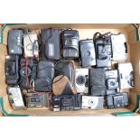 A Tray of Compact Cameras, manufacturers including Olympus, Nikon, Vivitar, Canon and other