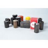 A Selection of 35mm Film Canisters two Leitz canisters, one in maker's outer box VG, Zeiss Ikon,