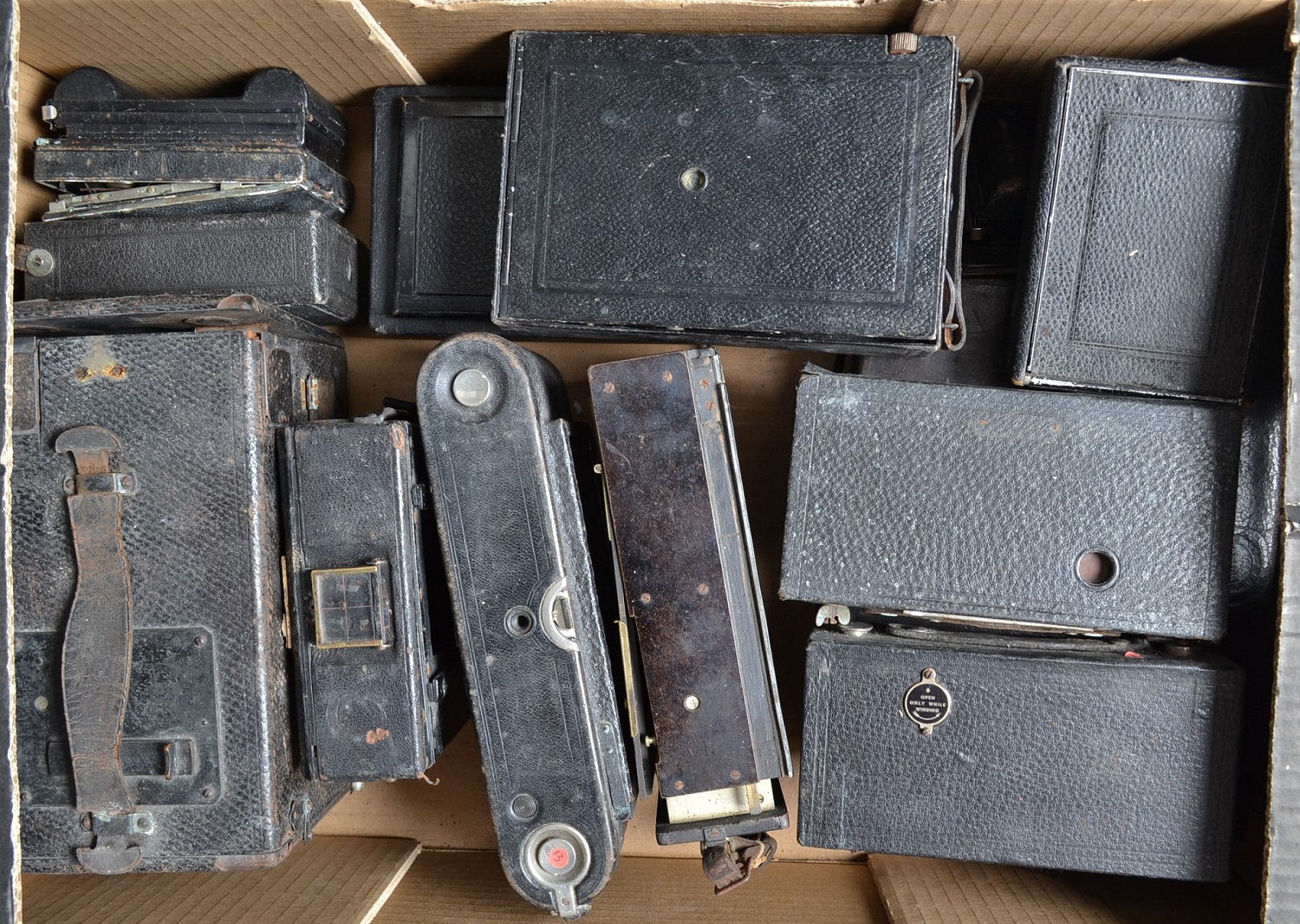 Plate and Folding Cameras, including No. 2 Folding Brownie (2), several plate cameras, roll film