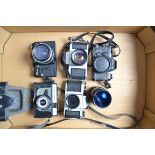 35mm Cameras, a Pentax Asahi S1a, with 55mm f/2 Super Takumar, S1a body, Zenit 12xp, with Carl Zeiss