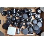 A Tray of Tele-Converter Lenses, manufacturers including Sankyo, YAsahikor, Olympus, Komura and some