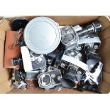 A Tray of Bolex Cine Cameras, models including P1 zoom reflex, P4, B8L, other examples, some