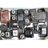 A Tray of Bakelite Cameras, including Purma Special (2), Soho Cadet, Pilot, Ultra Fex, Kodak Jiffy