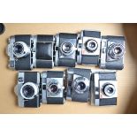 A Tray of Kodak Cameras, A Retina I b, Reflex S, Instamatic Reflex, Retinette f, I, I A, I B and two