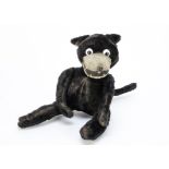 A large British mohair Felix the Cat 1920s, with black mohair, large white and black glass eyes,