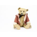 ’Percy’ an early Steiff teddy bear circa 1910, with blonde mohair, black boot button eyes,