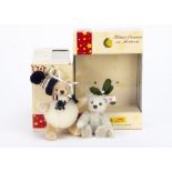 Two limited edition Christmas tree teddy bear ornaments: Teddy bear snow ball ornament, 1790 of