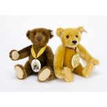 Two Steiff collector’s teddy bears: a Margarette Steiff Museum 1998 teddy bear; and a brown 150th