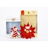 Two limited edition Christmas tree teddy bear ornaments: Teddy bear in a star, 932 of 5000, 2004;