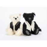 Two Steiff Club Event Teddy Bears, for The Real McCoy, white 2002, 872 for the year and black