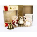 Three limited edition Christmas tree teddy bear ornaments: Teddy bear bell-ringer ornament, 1080