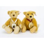 Two Steiff collector’s teddy bears: a Margarette Steiff Museum 1998 teddy bear; and a blonde 150th