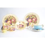 A small quantity of Aynsley Orchard Gold china, to include two plates, diameter 27cm, a cup and