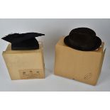 An Ede & Ravenscroft mortar board, the square academic cap with central tassel marked 7 1/2, 58,