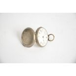 A late 19th Century or early 20th Century Continental white metal open faced pocket watch, with