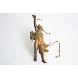 A late 19th Century bronze study of Cupid, with wires for hanging,