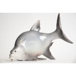 A Bing & Grondahl porcelain model of a Carp, no. 1645, height 15cm