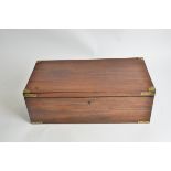 A Victorian brass bound mahogany writing slope, with felt lining, 17cm x 25.5cm x 50cm