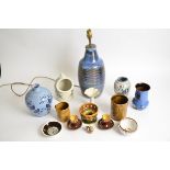 Several items of 20th Century studio pottery, to include a Watcombe Torquay kingfisher vase,