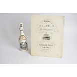 A Harveys Bristol Cream limited edition Coalport sherry bottle, height 30cm, together with a vintage