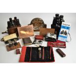 A mixed group of collectables, to include two sets of binoculars, one Tasco and the other Wray,