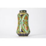 Della Robbia Pottery (Birkenhead 1894-1906), a cylindrical jar with geometric Arabesque style