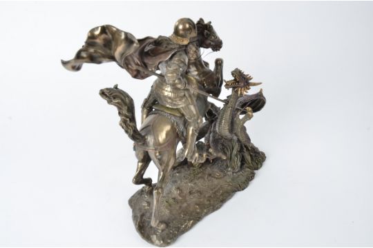 A resin model of St George and the dragon, height 27cm - Image 2 of 3