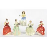 A group of Royal Doulton figurines, Emily HN3688 RDICC 1995 only with certificate, Lily RDICC 1998